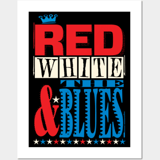 Red, White & the Blues Retro Poster Posters and Art